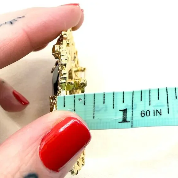 VTG Florenza Stamped Gold Large Amber Faceted Stone Etruscan Revival Brooch - Picture 14 of 14